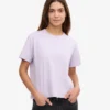 Camiseta corta holgada de algodón orgánico - Lavanda suave