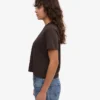 Camiseta corta holgada de algodón orgánico - Marrón café