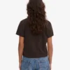 Camiseta corta holgada de algodón orgánico - Marrón café