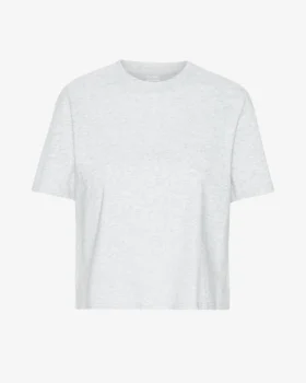 Camiseta corta holgada de algodón orgánico - Mezcla de colores nieve