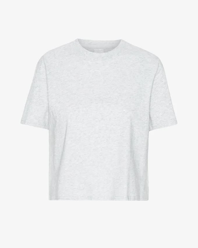 Camiseta corta holgada de algodón orgánico - Mezcla de colores nieve