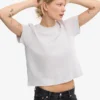 Camiseta corta holgada de algodón orgánico - Mezcla de colores nieve