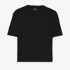 Camiseta corta holgada de algodón orgánico - Negro intenso