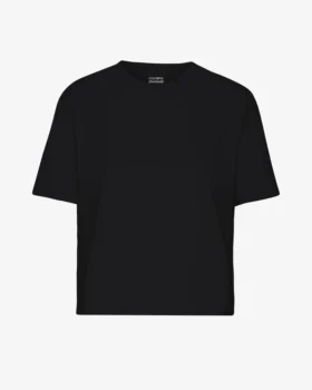 Camiseta corta holgada de algodón orgánico - Negro intenso