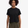Camiseta corta holgada de algodón orgánico - Negro intenso