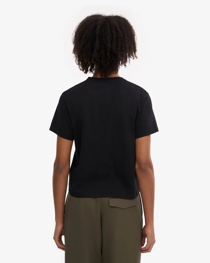 Camiseta corta holgada de algodón orgánico - Negro intenso