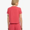 Camiseta corta holgada de algodón orgánico - Rojo descolorido