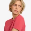 Camiseta corta holgada de algodón orgánico - Rojo descolorido