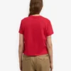 Camiseta corta holgada de algodón orgánico - Rojo escarlata