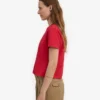 Camiseta corta holgada de algodón orgánico - Rojo escarlata