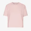 Camiseta corta holgada de algodón orgánico - Rosa descolorido