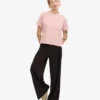 Camiseta corta holgada de algodón orgánico - Rosa descolorido