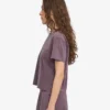 Camiseta corta holgada de algodón orgánico - Uva descolorida