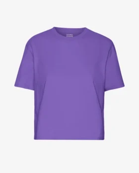 Camiseta corta holgada de algodón orgánico - Violeta ultravioleta