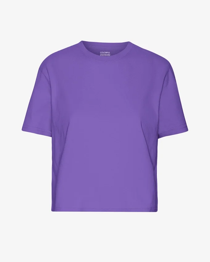 Camiseta corta holgada de algodón orgánico - Violeta ultravioleta