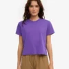 Camiseta corta holgada de algodón orgánico - Violeta ultravioleta