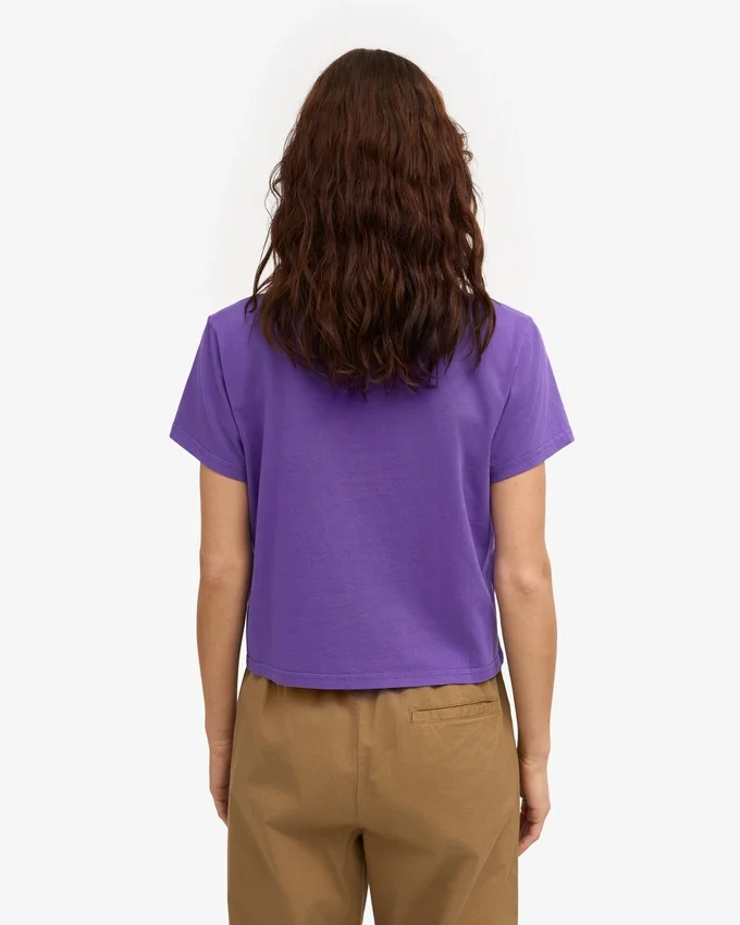 Camiseta corta holgada de algodón orgánico - Violeta ultravioleta