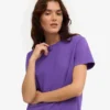 Camiseta corta holgada de algodón orgánico - Violeta ultravioleta