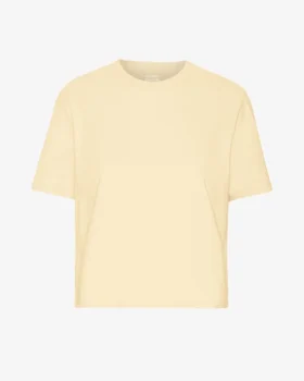 Camiseta corta holgada orgánica - Amarillo suave