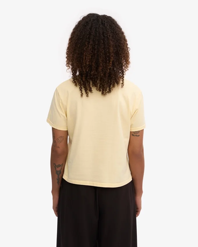 Camiseta corta holgada orgánica - Amarillo suave