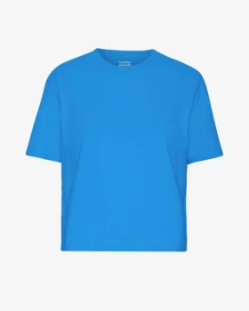 Camiseta corta holgada orgánica - Azul Pacífico