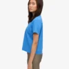 Camiseta corta holgada orgánica - Azul Pacífico