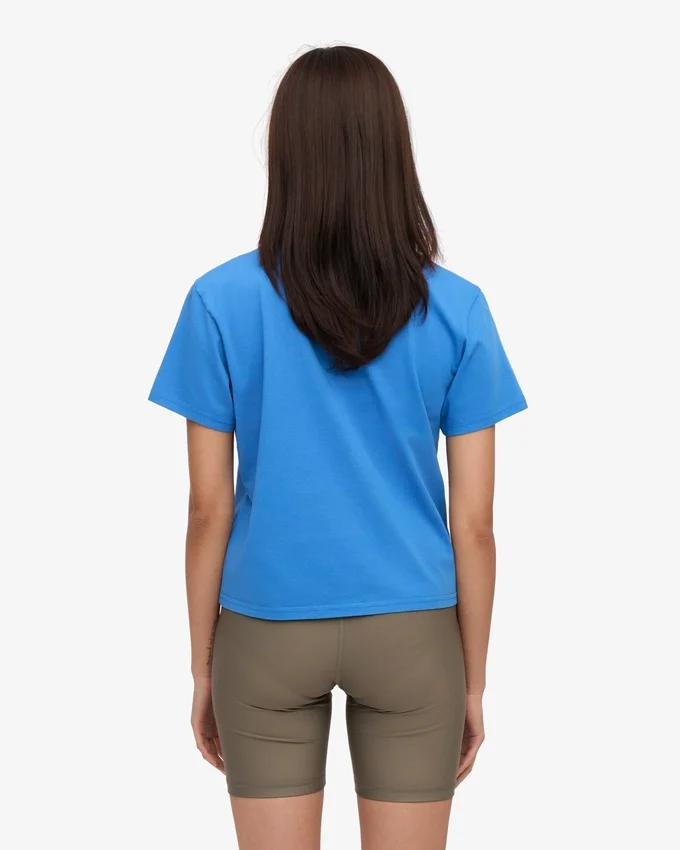 Camiseta corta holgada orgánica - Azul Pacífico
