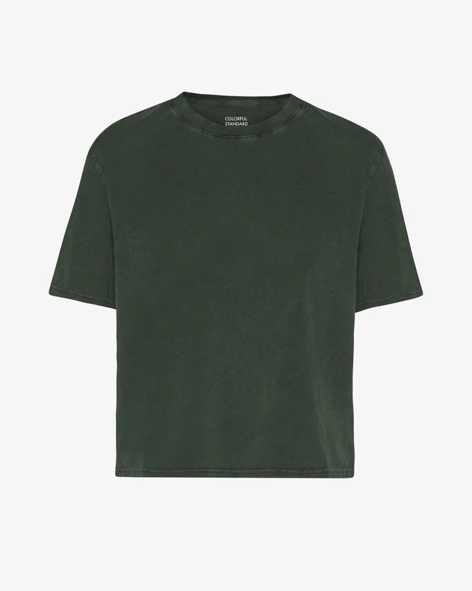 Camiseta corta holgada orgánica - Bosque de medianoche
