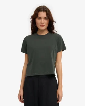 Camiseta corta holgada orgánica – Bosque de medianoche