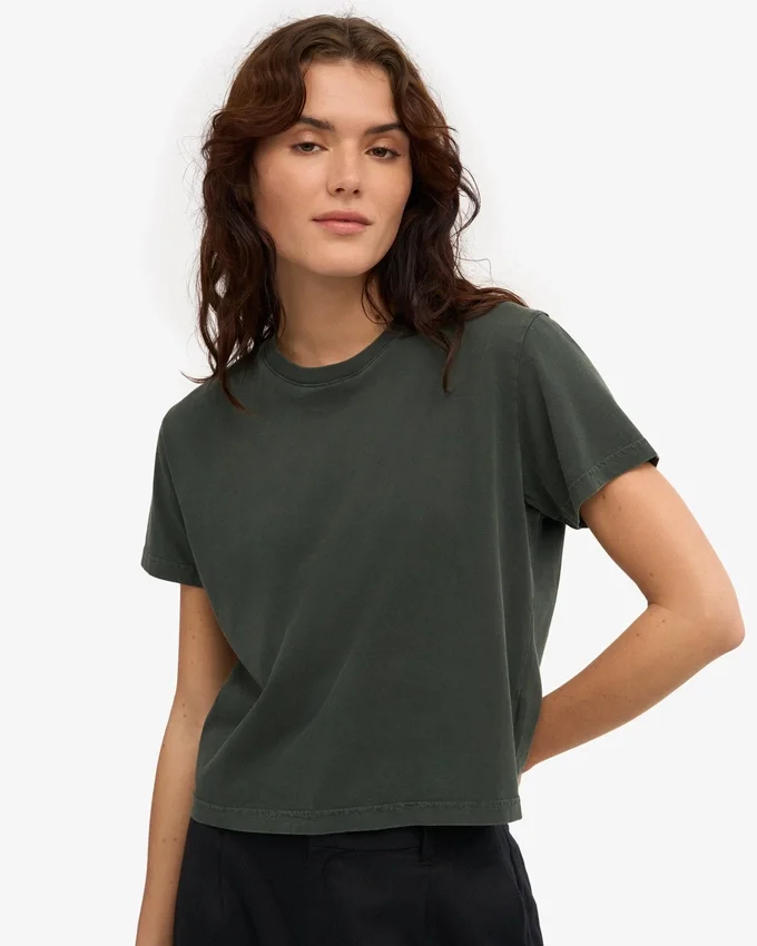 Camiseta corta holgada orgánica - Bosque de medianoche