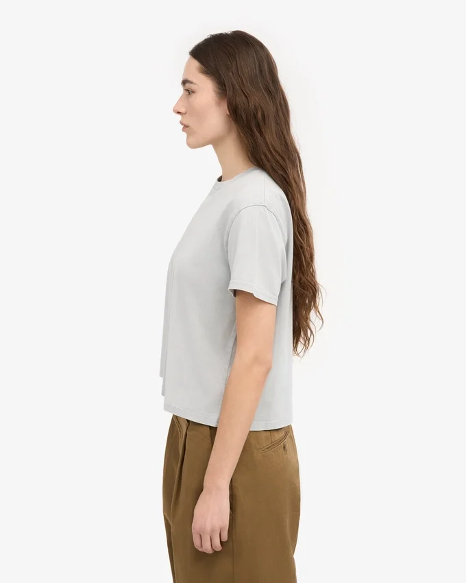 Camiseta corta holgada orgánica - Gris desgastado