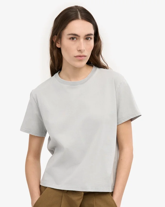 Camiseta corta holgada orgánica - Gris desgastado