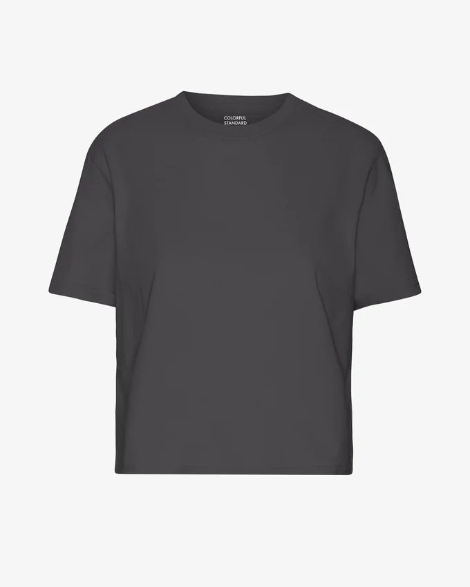 Camiseta corta holgada orgánica – Gris lava