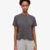 Camiseta corta holgada orgánica – Gris lava