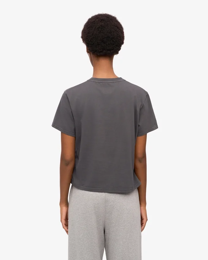 Camiseta corta holgada orgánica – Gris lava