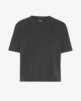 Camiseta corta holgada orgánica - Negro desgastado