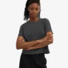Camiseta corta holgada orgánica - Negro desgastado