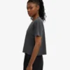 Camiseta corta holgada orgánica - Negro desgastado