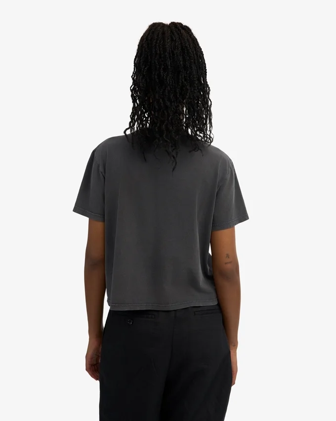 Camiseta corta holgada orgánica - Negro desgastado
