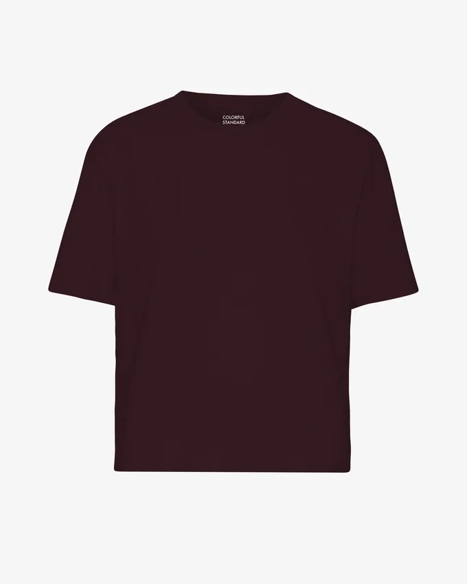 Camiseta corta holgada orgánica - Rojo sangre