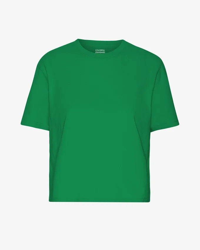 Camiseta corta holgada orgánica - Verde Kelly