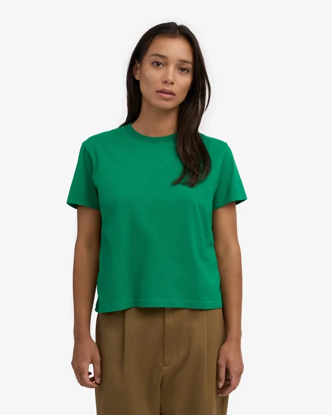Camiseta corta holgada orgánica - Verde Kelly
