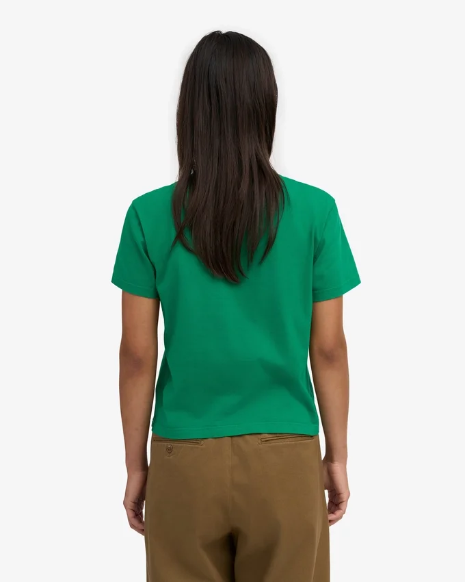 Camiseta corta holgada orgánica - Verde Kelly