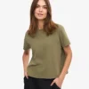 Camiseta corta holgada orgánica - Verde oliva apagado