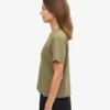 Camiseta corta holgada orgánica - Verde oliva apagado