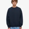 Camiseta de cuello redondo oversize de algodón orgánico - Azul marino
