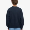 Camiseta de cuello redondo oversize de algodón orgánico - Azul marino