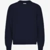 Camiseta de cuello redondo oversize de lana merina - Azul marino
