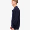 Camiseta de cuello redondo oversize de lana merina - Azul marino