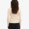 Camiseta de manga larga de punto acanalado orgánica para mujer - Blanco marfil